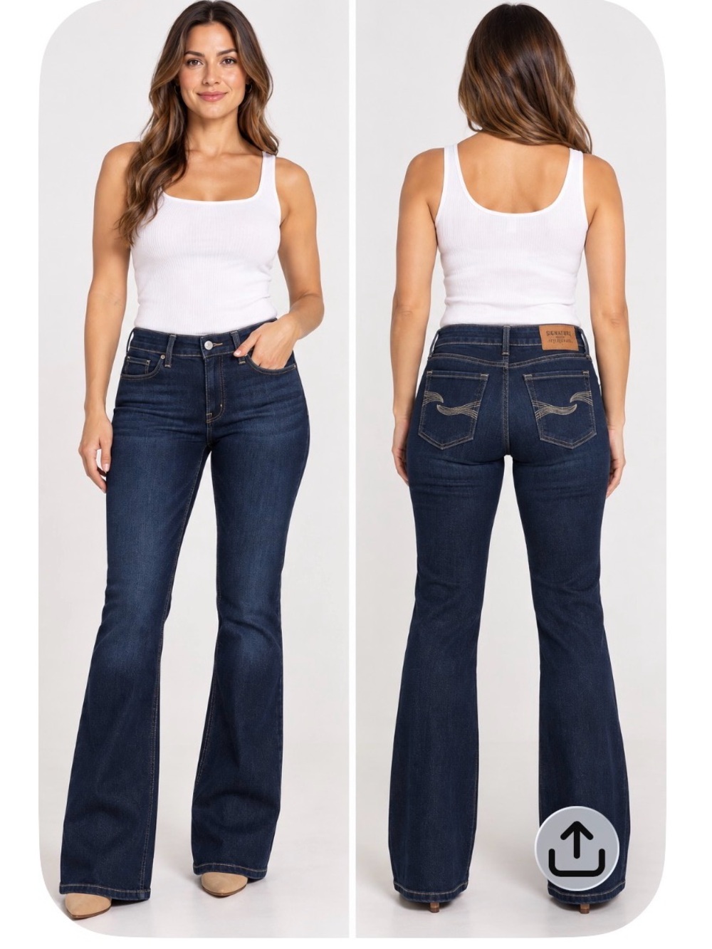 Signature by Levi Strauss Dark Indigo Flare Jeans